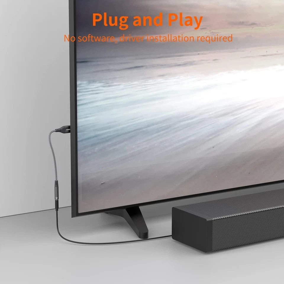 JXMOX USB to 3.5mm Audio Adapter (2-Pack) - USB-A 6 inch / 15 cm, 2-Pack - Image 3 of 4