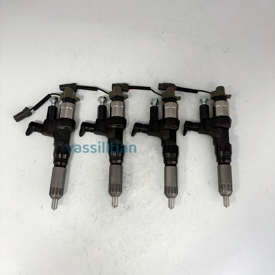 DENSO 4x Fuel Injectors 095000-6593 For Hino J08E Kobelco SK350-8 VH23670E0012 Foto 4 de 4