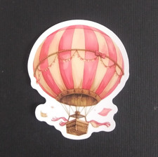 Striped With Hanging Banners Hot Air Balloon Sticker 2.25" x 1.78" AS