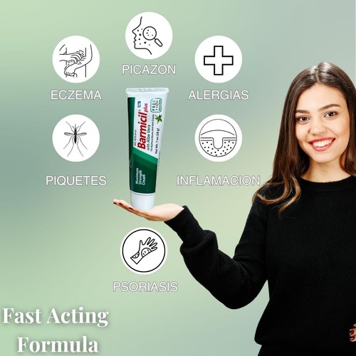 Barmicil Plus Cream w/ Aloe Vera 1% Hydrocortisone Skin Allergies, Anti Itch 1oz - Picture 6 of 9