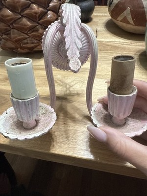 Vintage Pink Metal Wall Sconce Light Fixture | eBay