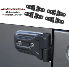 8x Gloss Black Door Hinge Protector Cover Trim Set For Jeep Wrangler JL JT 2018+
