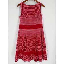 Talbots Womens Fit & Flare Dress 12 Nautical Preppy Coastal Classic Americana