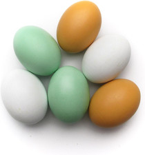 3Pcs Wooden Faux Fake Easter Eggs DIY Graffiti Painted Tricky Toy Decorating