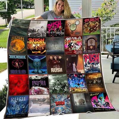 Retro Rock Band Style Flannel Blanket Music Lover Cozy Throw Gift