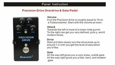 Demonfx Precision Drive Ov/drive w Gate Option Guitar FX Pedal