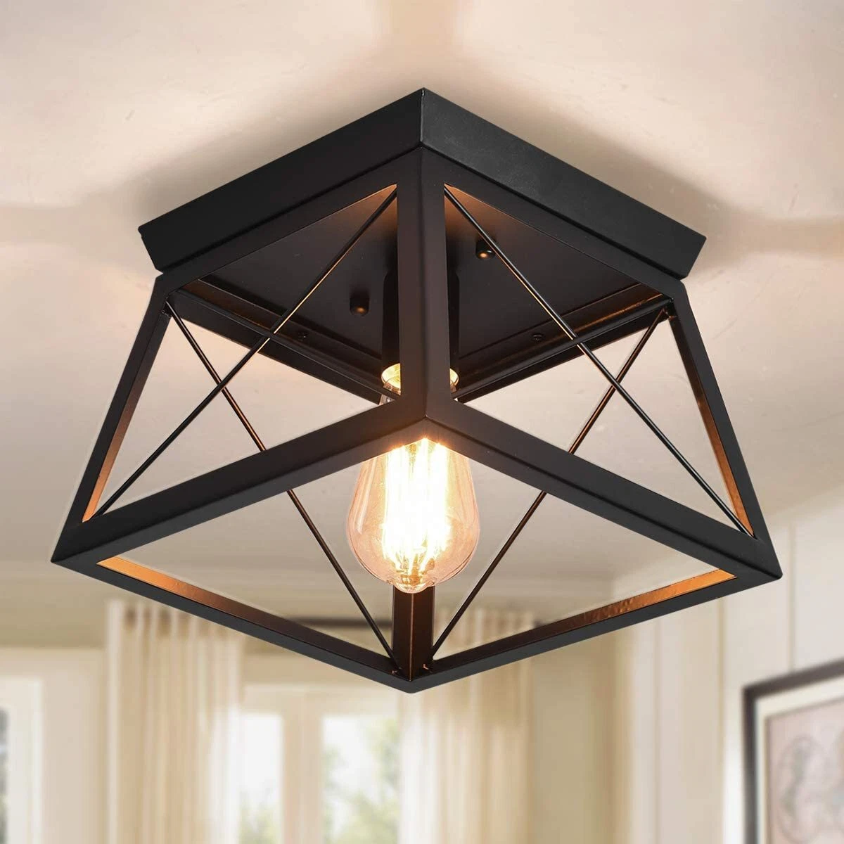 Farmhouse style flush sale mount ceiling lights