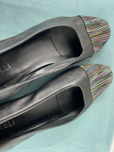 Vaneli Womens Shoes Black 9 M Leather Slip on Cap Toe Comfort Flats Loafer - Picture 9 of 12