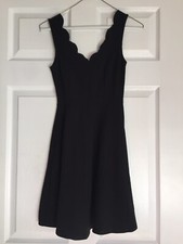 Aqua Sleeveless Scalloped Neck Sheath Little Black Dress Size XS
