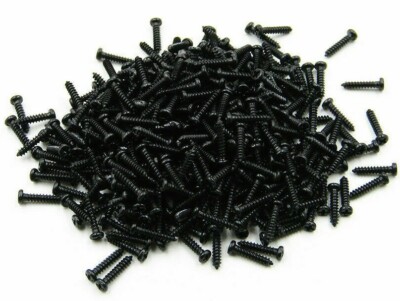 20 Stück kleine Holzschrauben M1 x 5 mm schwarz Kreuzschlitz selbstschneidend