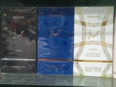 Lattafa Hayati Black + Hayati Blue+ Hayati Gold Elixir Combo EDP -100ml -UNISEX.