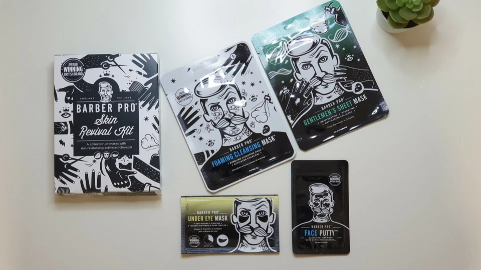 Barber Pro Skin Revival Kit -Activated Charcoal and Collagen face masks father's - Image 2 of 4