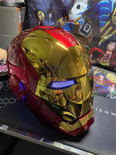 Iron Man Gold MK5 Helmet Electronic Voice Activated Open&Close Mask Autoking New - Picture 16 of 24
