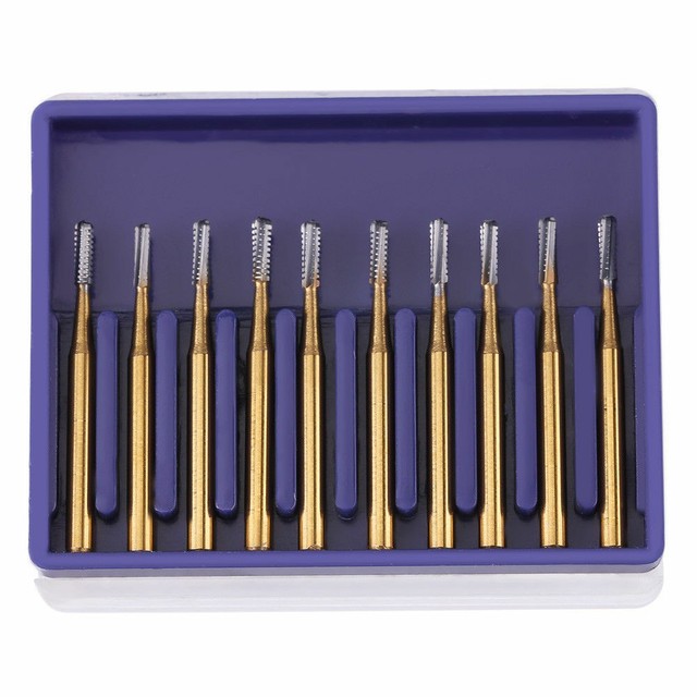 10x Dental Trimming&Finishing Gold Burs Carbide Burs 7901/7803/7104