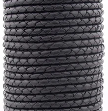 4mm Premium Bolo Black Round Bolo Braided Genuine Leather Cord b74
