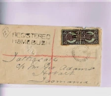 1901 Reg Cover Homebush. 21/2d pair. Feint Homebush. Backstamped Mackay.