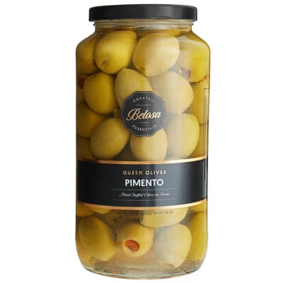 Belosa Stuffed Queen Olives 32 oz Jars, Cocktails (4 Flavors To choose From)