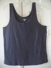 Hot Basic! Heather Charcoal Dark Grey Rib Tank Top Cami 12 14 16 18 L XL XXL 