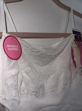 MAIDENFORM 12598 Sz:2XL-White Control It Lace Bodice Everyday Control Camisole