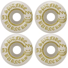 Spitfire Skateboard Wheels Burners 53mm 99A White/Gold