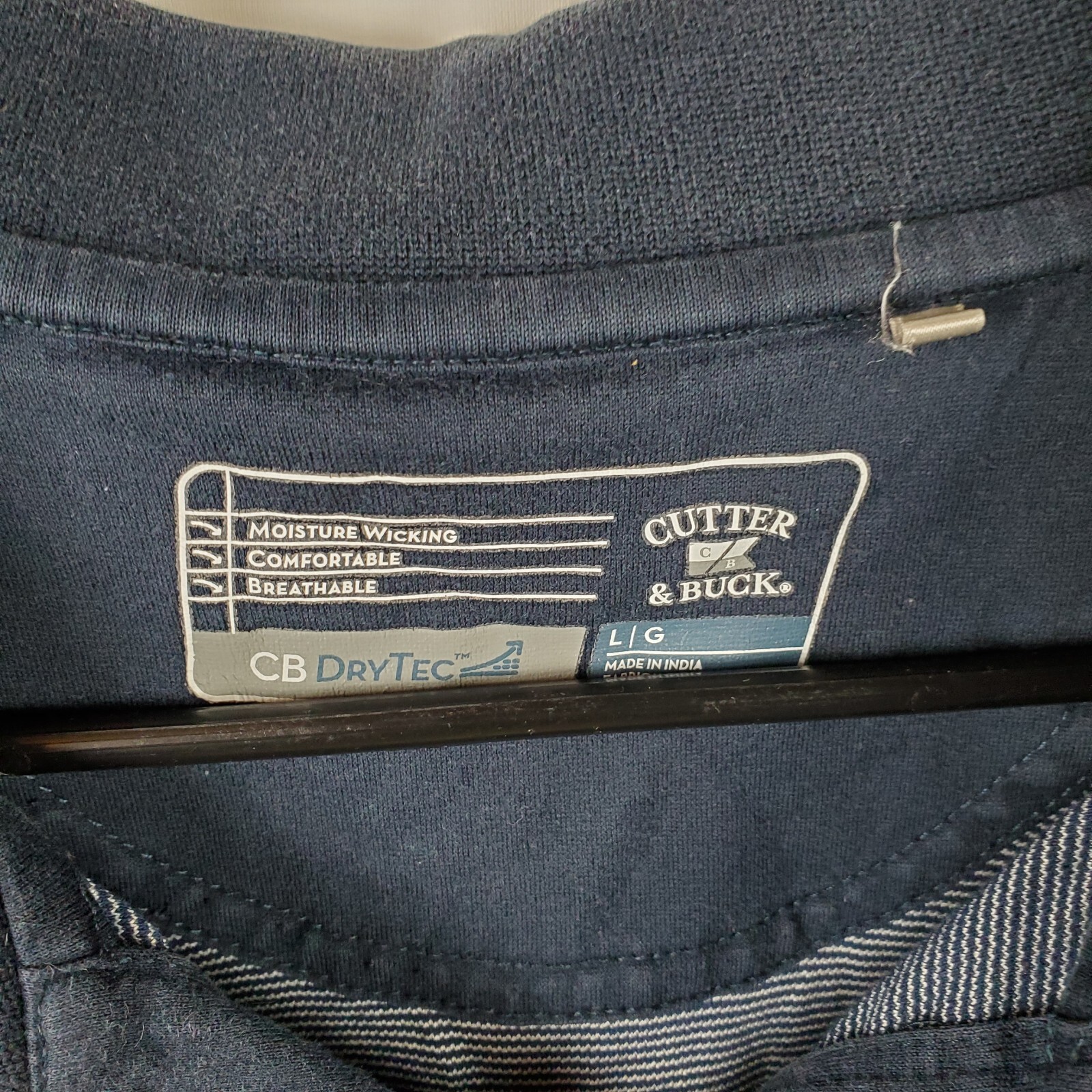 Cutter & Buck Shirt Men's Large Blue Polo Auburn Tigers NCAA Active Stripe Golf 