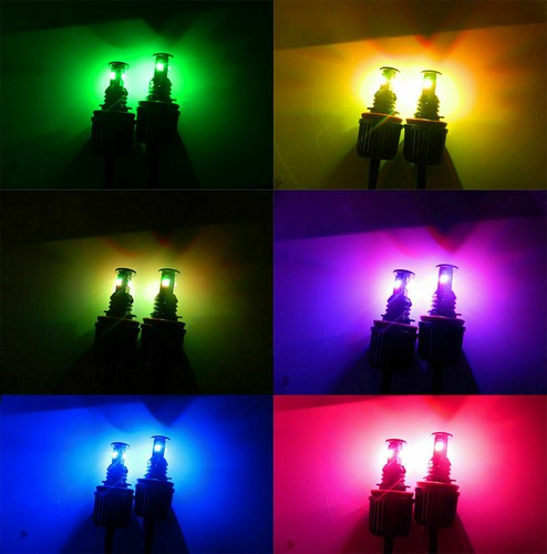 2x LED H8 RGB Angel Eyes Halo Ring Bulbs For BMW E90 E92 E60 328i 335i M3 M5 E70 - Picture 8 of 12
