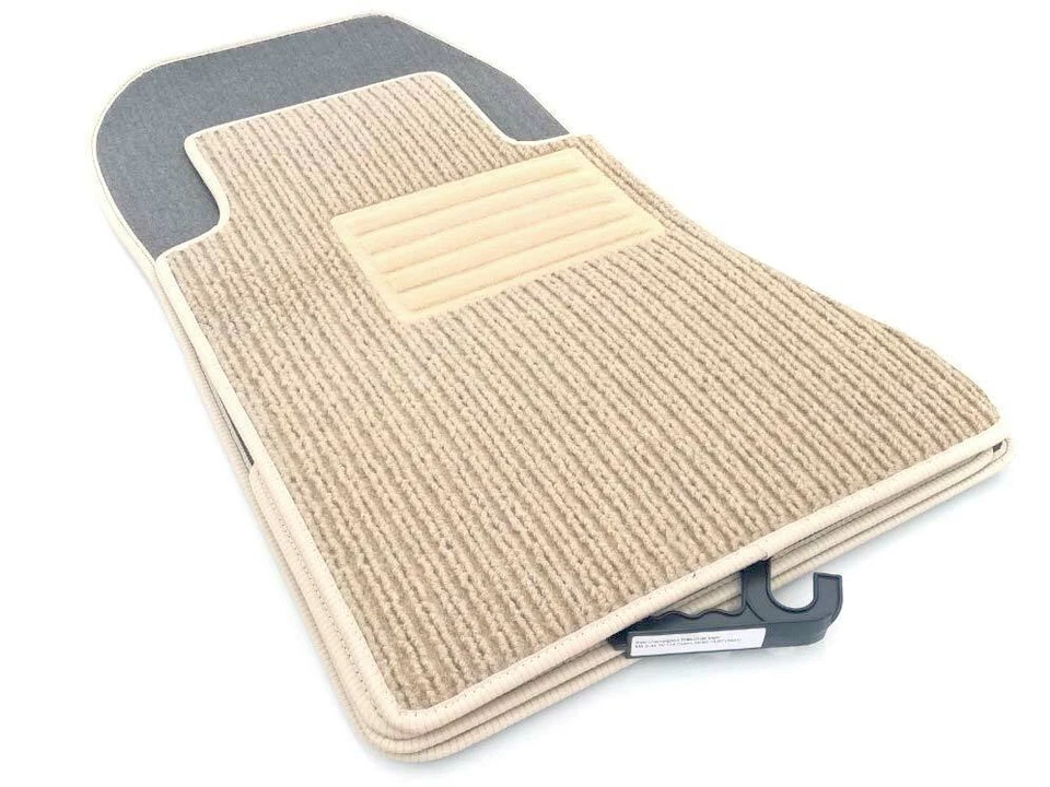 Fußmatten Rips Mercedes W124 Original Qualität Autoteppich 4-teilig beige NEU - Bild 1 von 1