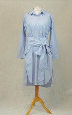 Gap Front Tie Midi Blue End To End Shirtdress Size L Rrp £66 CR027 BB 17