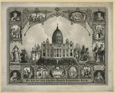 8" x 10"  1872 Photo The rock of the ever standing" Roman Catholic Church