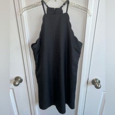 Lulu's halter LBD (little black dress) with scalloped detailing - sz SMALL