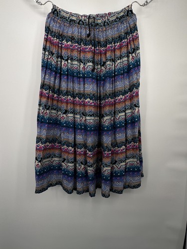ID # 4 U AZTEK print Made In USA Multicolor southern colors Vintage 1980's M - Picture 3 of 10