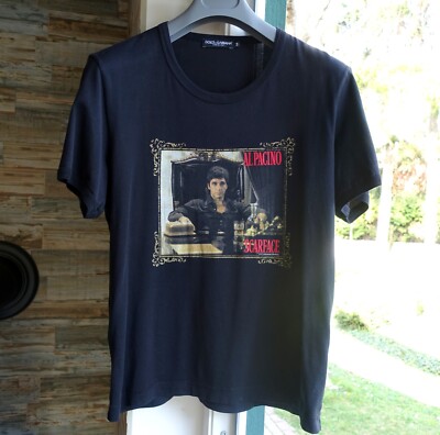 DOLCE & GABBANA SHIRT 54 tshirt t dg logo d&g l xl black scarface
