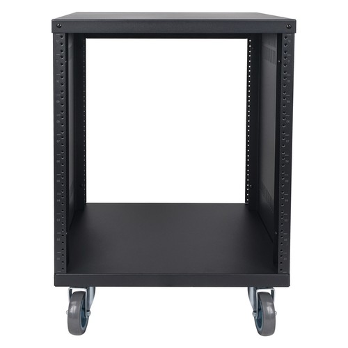 Sound Town 12U Universal Steel Rack Mesh Doors Locking Casters (STRK-M12UWD) - Picture 3 of 10