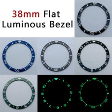 Miuksi 38mm flat C3 green luminous ceramic bezel Insert fit SKX007 SKX009 bezel