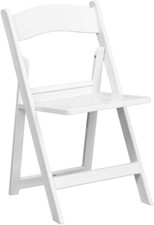 2 Pack HERCULES Series 800 Lb. Capacity White Resin Folding Chair with Slatted S