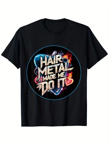 GLAM METAL Retro Rock Slogan Funny 80S Hair Band T-Shirt, Men'S And Women'S