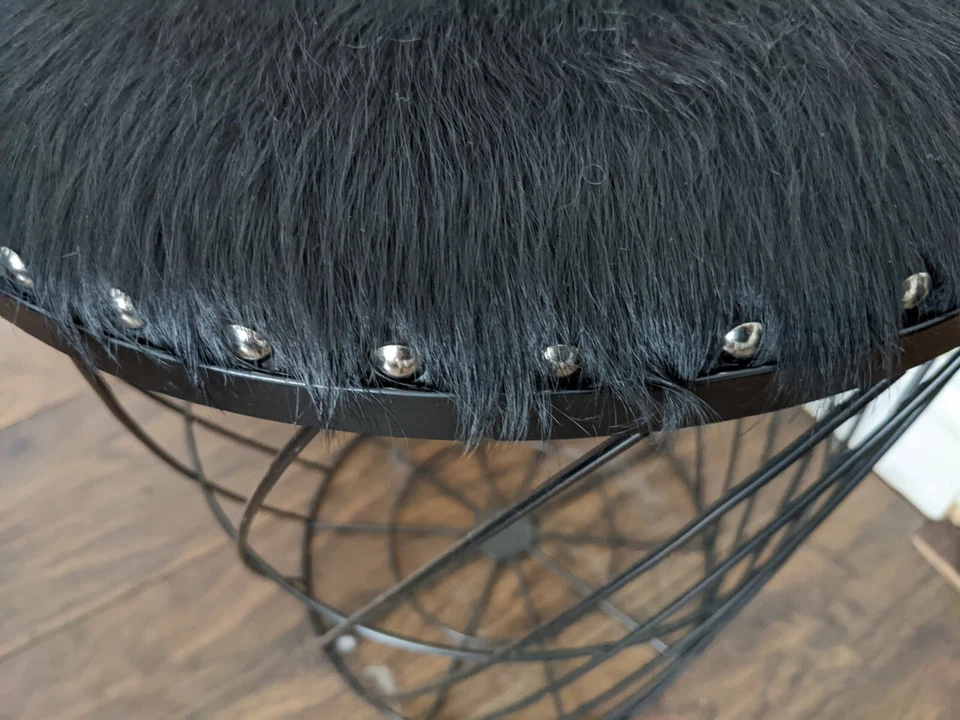Genuine Studded Cowhide Storage/ Footstool - Image 3 of 4