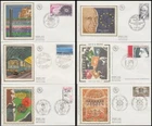 FRANCE 1975 SILK FDC’s (x6) ARPHILA, CENTENAIRE DU SENAT ETC (ID:349/D55899)