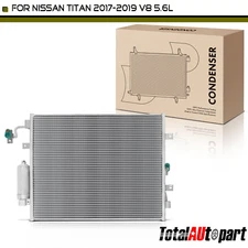 New AC Condenser with Receiver Drier & Bracket for Nissan Titan 17-19 V8 5.6L