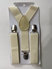 Ivory Suspenders for Baby Toddler Kids Boys Girls USA Seller 