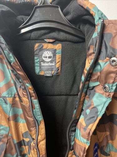 New Timberland Boys Kids Puffer Coat Full Zip Hooded Jacket (Camouflage,L-14/16) - Picture 4 of 11
