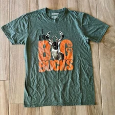 Brisco Brands Unisex "I Like Big Bucks" Hunting Graphic T-Shirt Green L