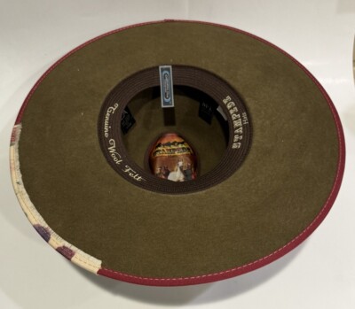 Stampede Hat\'s Women\'s One Size Brown Genuine Wool Flat Brim Felt Hat Stampede Hat Genuine Wool Felt Cowboy Hat Brown Medium/Large  main image 2