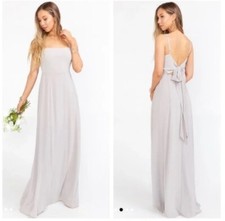 Show Me Your Mumu Lauren Tie Maxi Dove Gray Bridesmaid Dress Size XL NWT