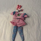 VTG Fun Time Barbie Clothes Lot Doll Earrings Watch Pink Shirt Shorts Socks 1986