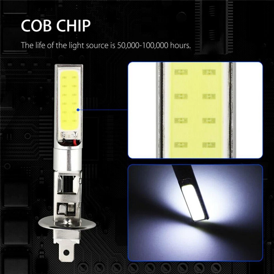 2pcs H1 LED Car Lights Headlight Fog Lamp Bulbs Kit High/Low Beam 6000K White - Image 3 of 4