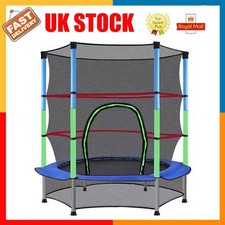Kid Trampoline With Safety Net Enclosure Children Outdoor Garden Fun Toys UK