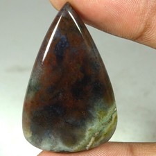 100 Natural Moss Agate Pear Cabochon Loose Gemstones 44.00Cts 24x 40x 05mm