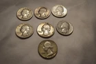 LOT OF 7 WASHINGTON QUARTERS AS SHOWN 90% SILVER VARYING CONDITIONS AS SHOWN