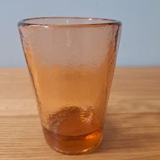 Fire and Light Recycled Drinking Glass 12oz Tumbler Copper Orange 4 3/4” Tall